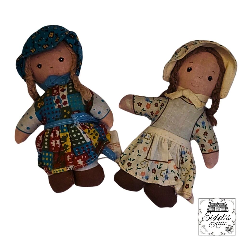 Knickerbocker Holly Hobbie & Heather Soft Dolls 1978 Small